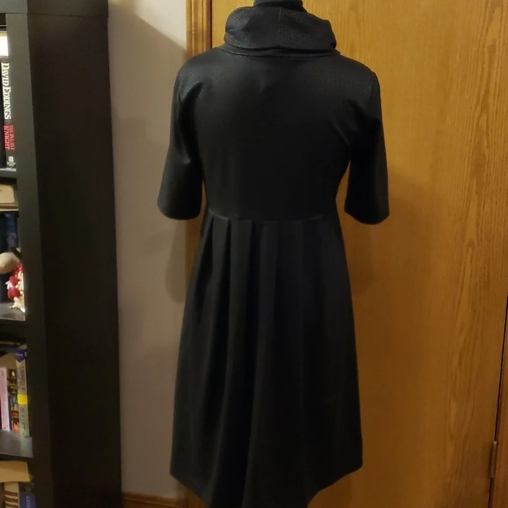 Robbie bee cowl neck ghosted diamond black dress